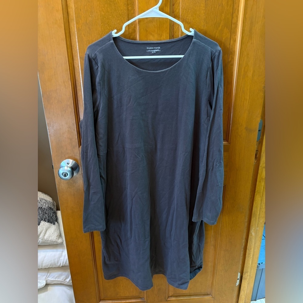 Eileen Fisher Women’s Organic Cotton Stretch Long Sleeve Dress Size XL